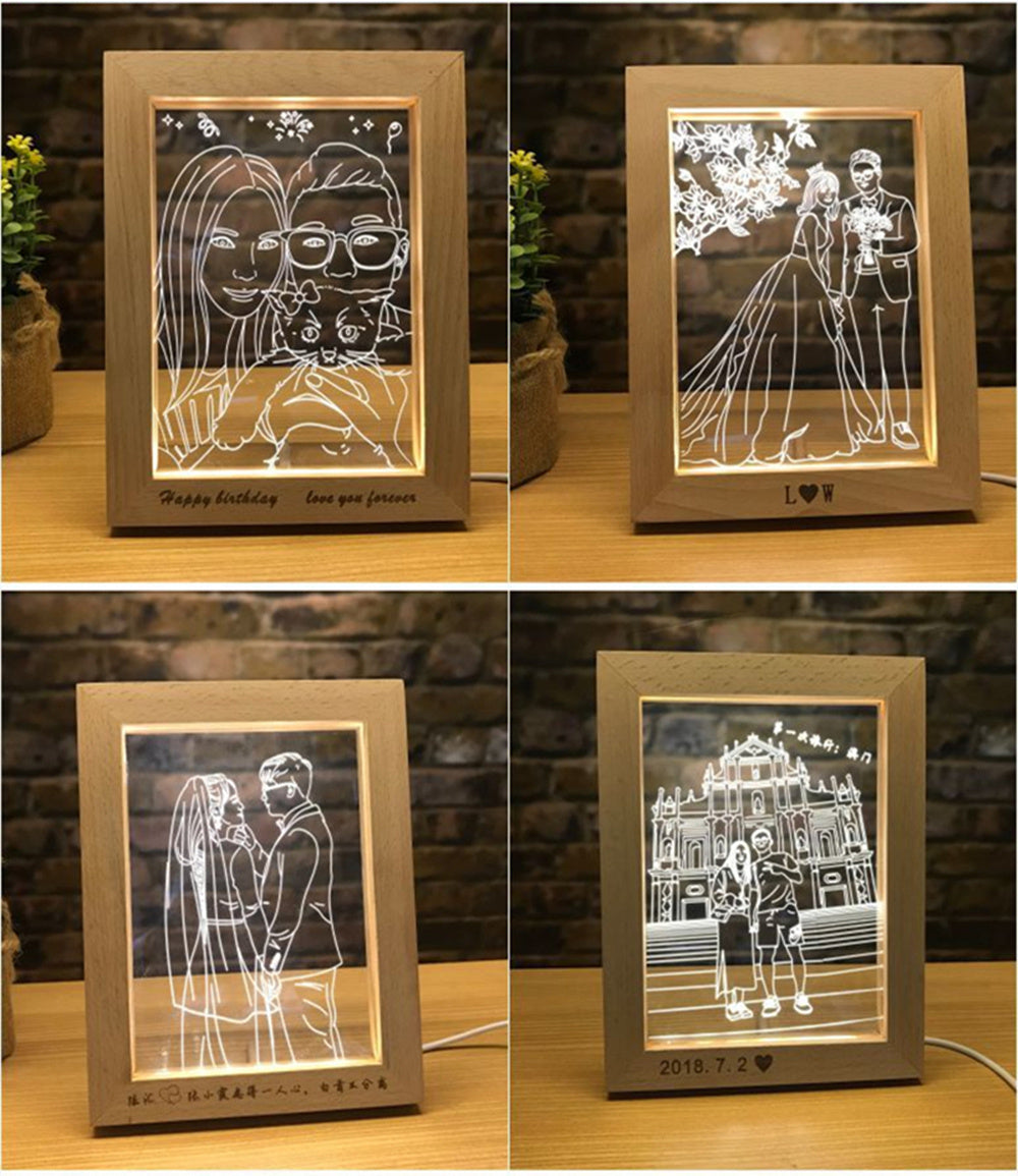 LumiFrame? ¨C Custom LED Wood Photo Frame with Engraving
