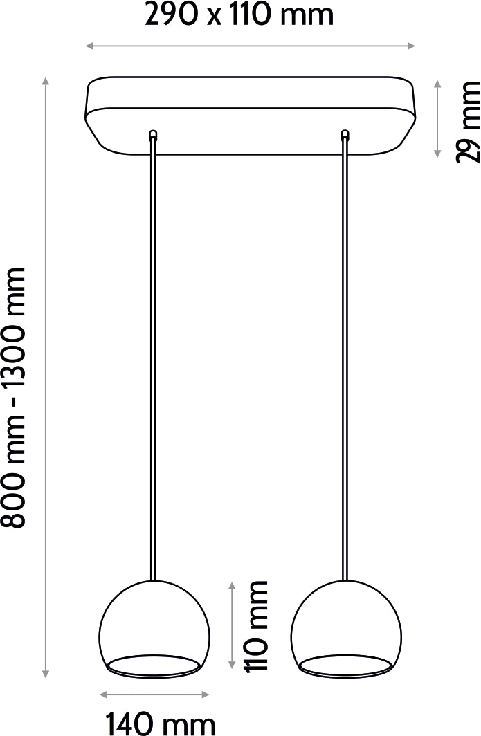 Hanging lamp white Balli Balle 2p